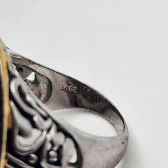 18K GE Silver Tone & Clear CZ Ring (9) - Picture 7 of 8